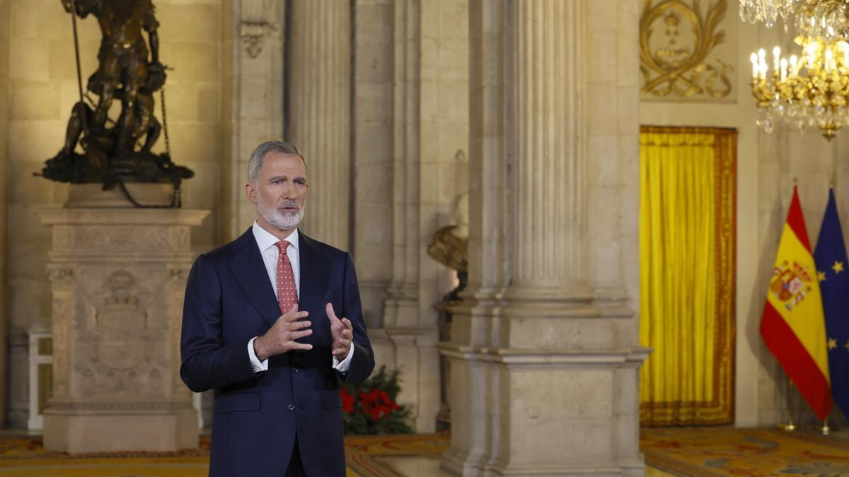 El monarca español, Felipe VI, en su discurso de Nochebuena
