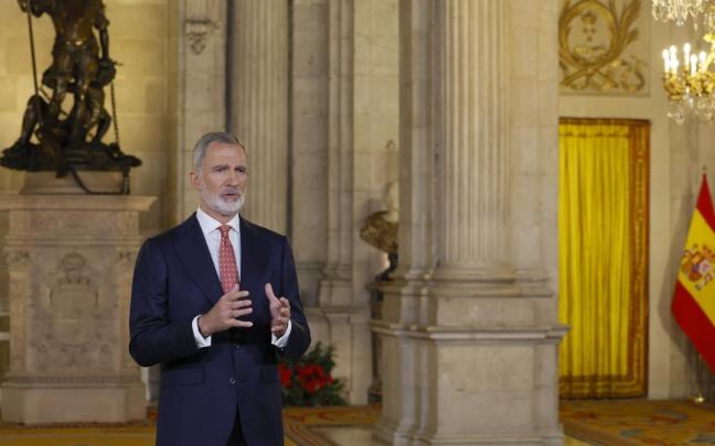 El monarca español, Felipe VI, en su discurso de Nochebuena