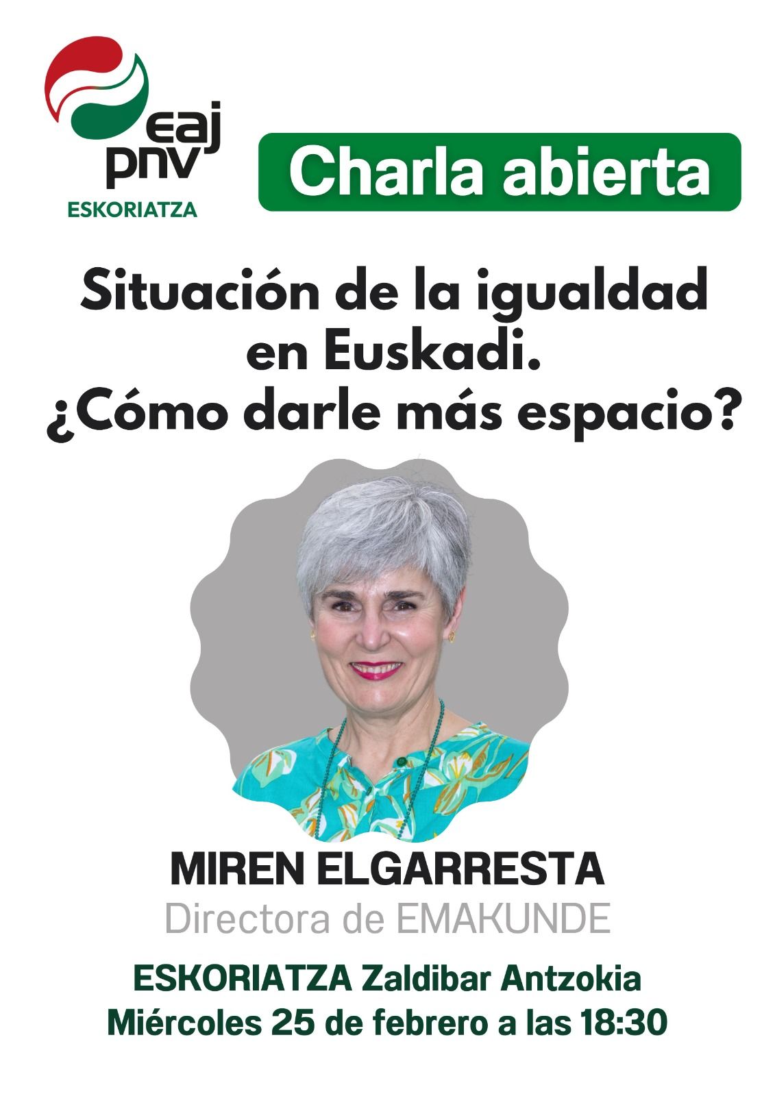 Cartel que anuncia la charla.