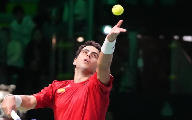 Jaume Munar durante su partido frente a Zverev.