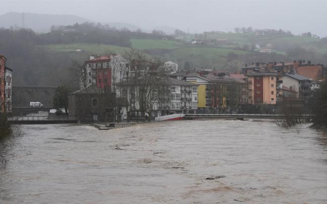 Río Oria a su paso por Andoain, la semana pasada.