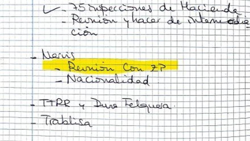 Agenda de Leire Díez intervenida por la UCO.
