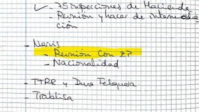 Agenda de Leire Díez intervenida por la UCO.