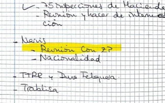 Agenda de Leire Díez intervenida por la UCO.