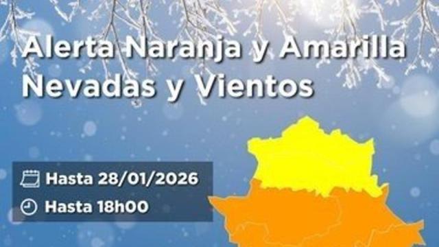 Alerta para el 28 de enero en Extremadura