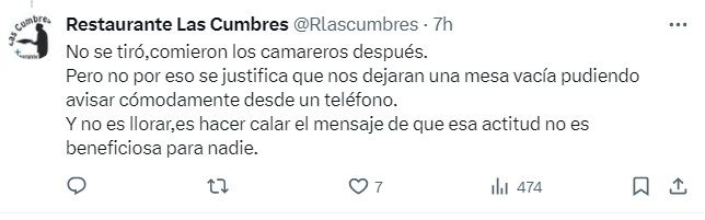 El hostelero explica que el arroz no se tiró.