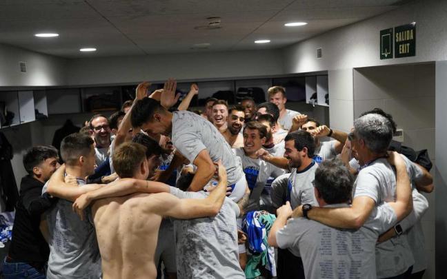 Los realistas, en el vestuario. / REAL SOCIEDAD