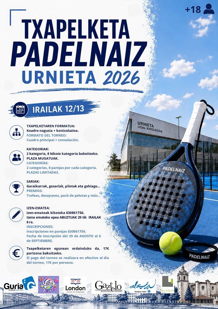 Cartel del torneo de pádel.