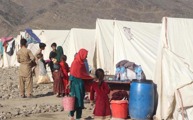 Un campamento de refugiados.