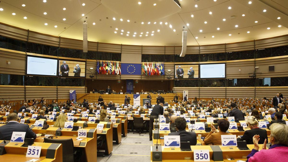 Vista general del interior del Parlamento Europeo.