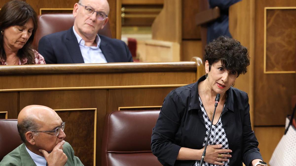 Maribel Vaquero interviene durante una sesión de control en el Congreso.