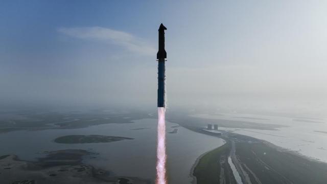 El megacohete Starship explota sobre el Océano Índico. / @SpaceX El megacohete Starship explota sobre el Océano Índico.