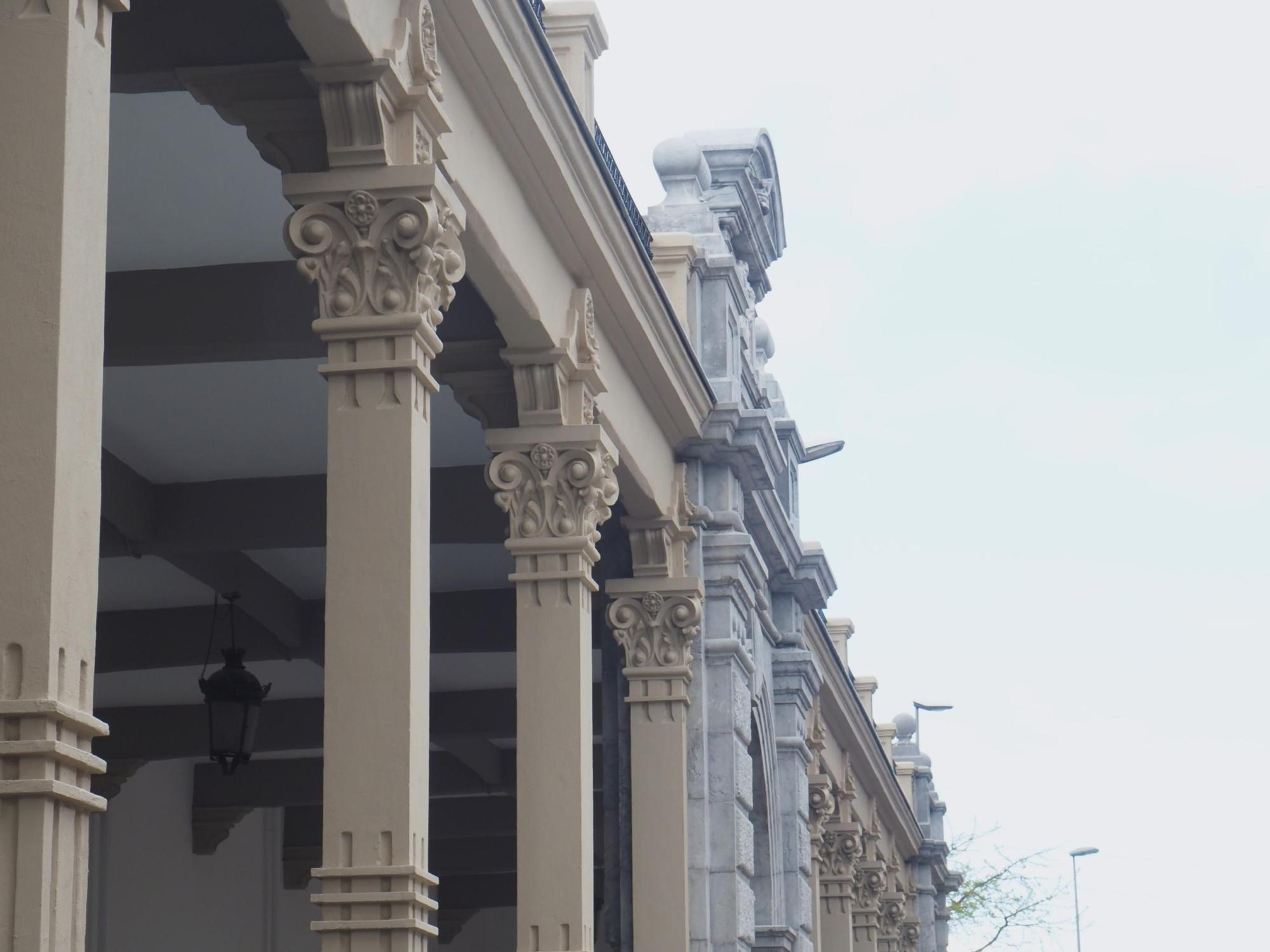 Detalle del Paseo Cubierto, tras el final de la primera fase de la restauración.