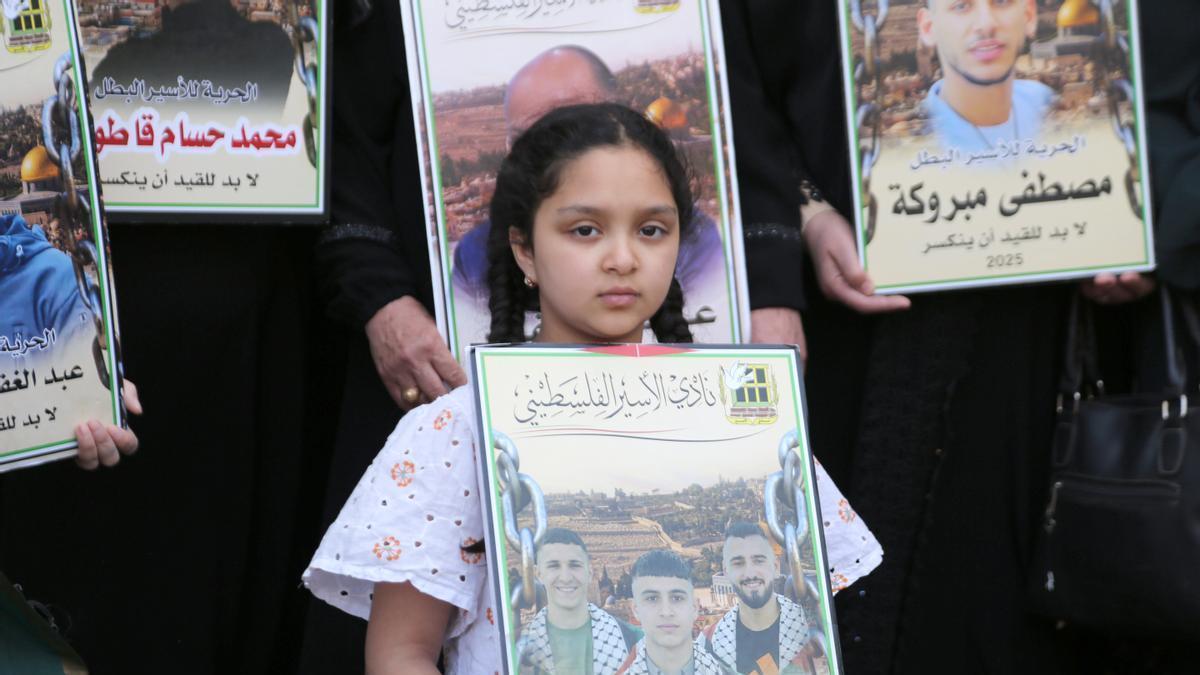 Imagen de archivo de una marcha en Nablús por los prisioneros palestinos