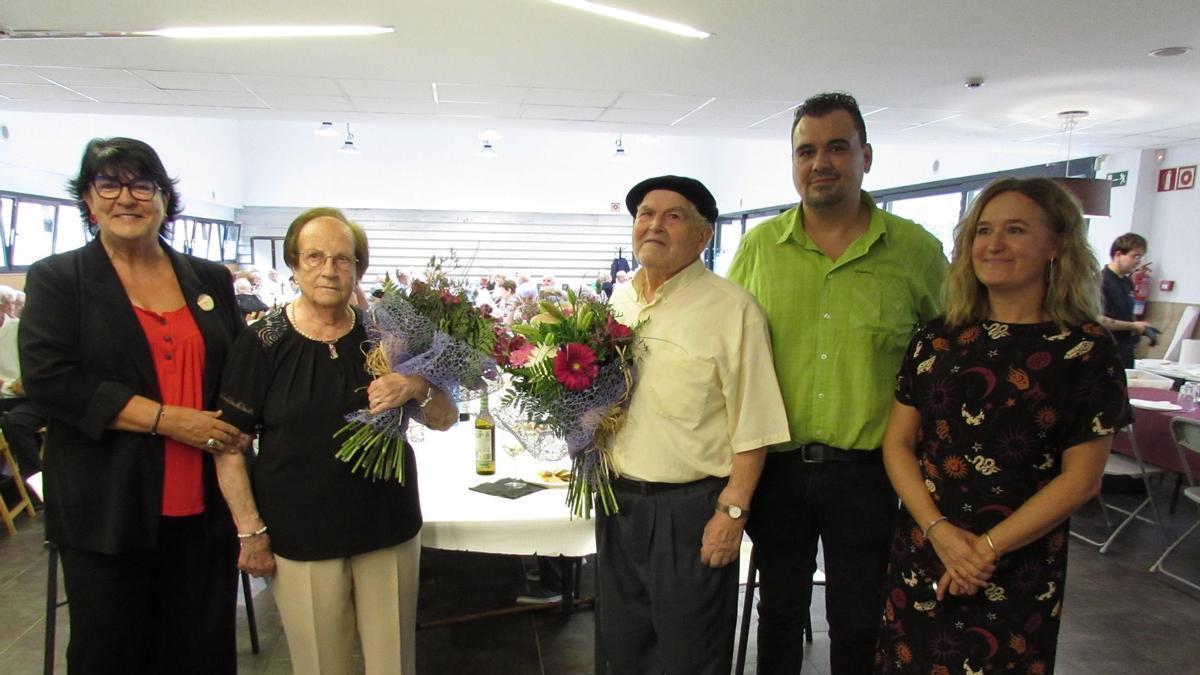 Félix Zubia y María Soledad Raigón, las dos personas de mayor edad que han asistido al homenaje.