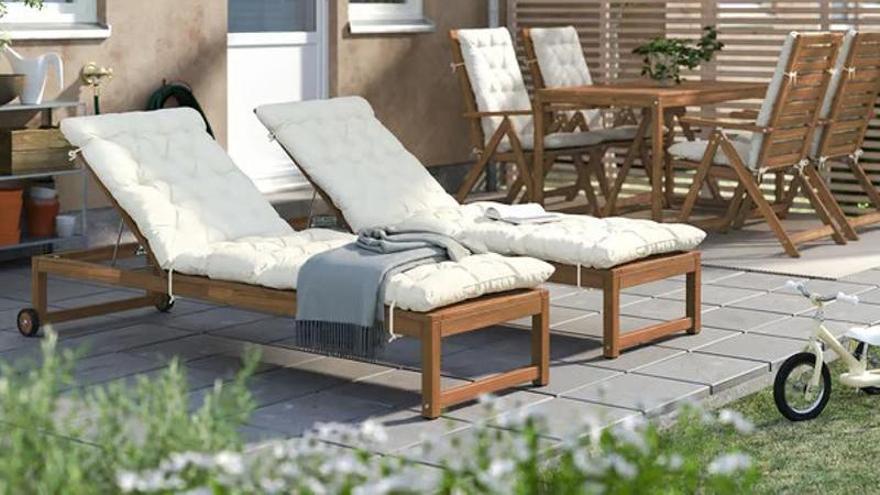 Vista de la tumbona exterior Nammaro de Ikea