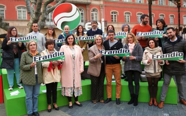 Integrantes de la candidatura jeltzale en Erandio. Integrantes de la candidatura jeltzale en Erandio.