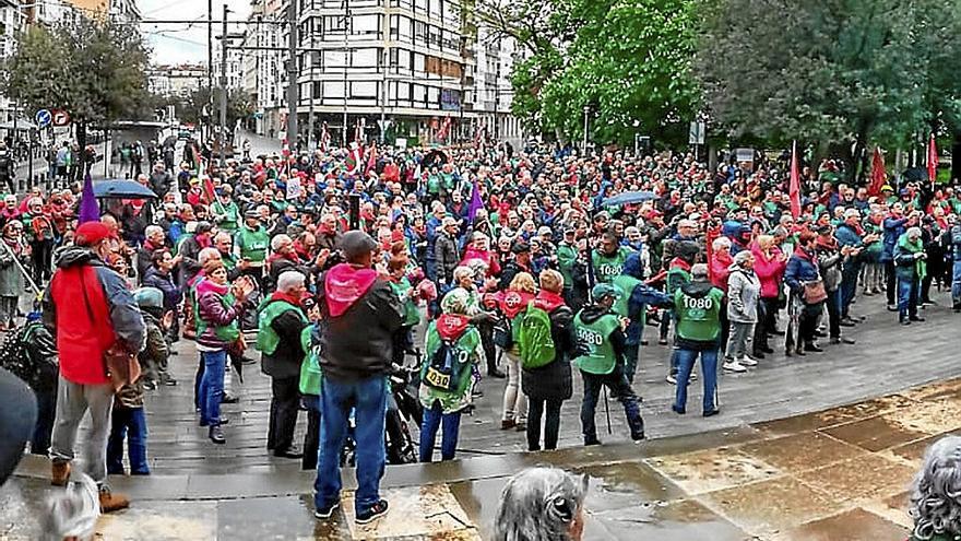 Una manifestación de pensionistas celebrada el pasado jueves en Gasteiz.