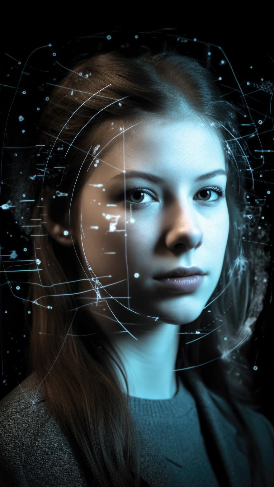 Recreación virtual del rostro de una joven.