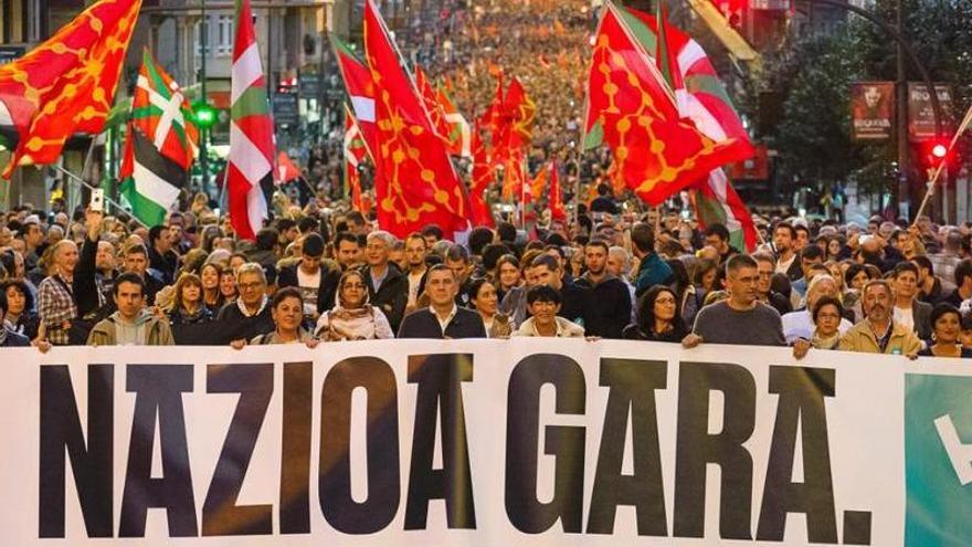 Manifestación convocada por EH Bildu en Bilbao.