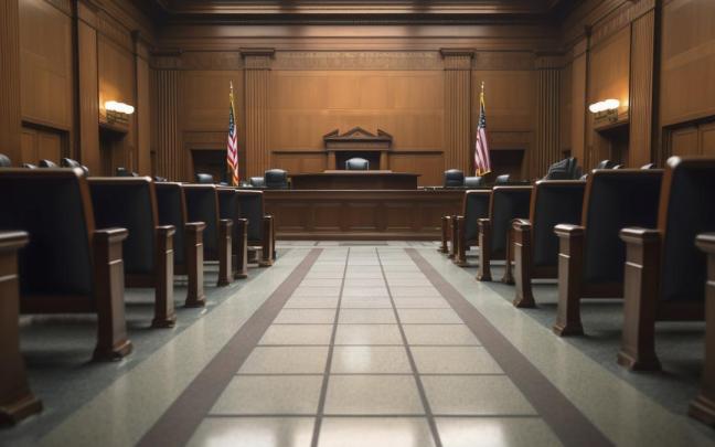 Una sala de un tribunal estadounidense.