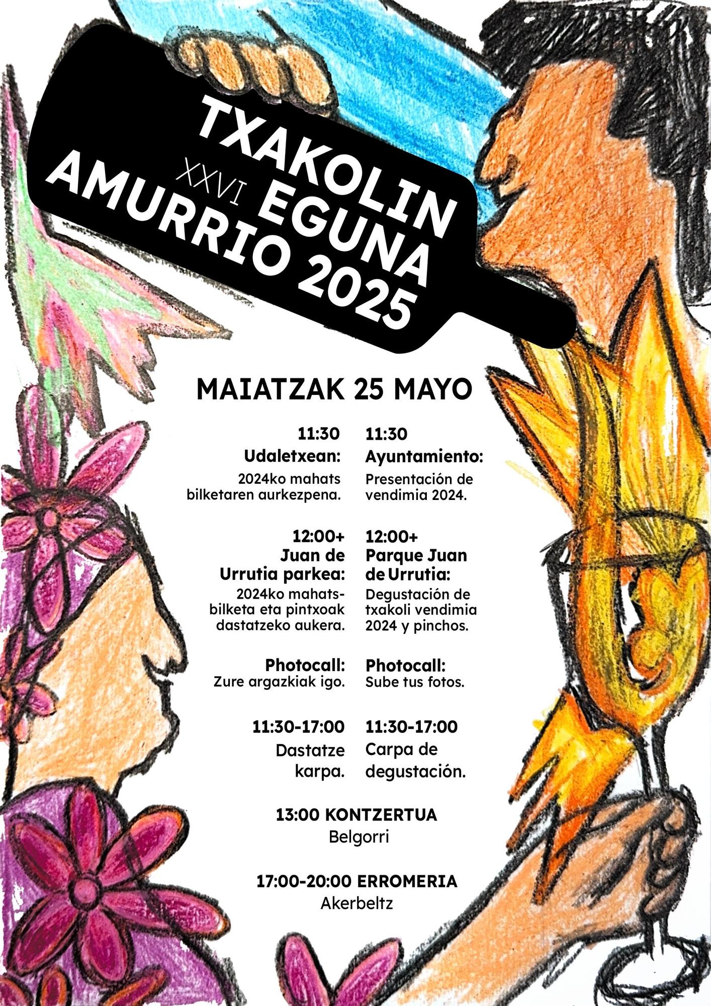 El cartel del XXVI Txakolin Eguna, obra de Luken Álava