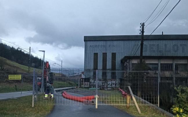 El lugar en el que se ha cortado el bidegorri.