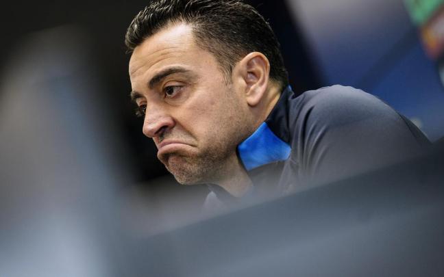 Xavi Hernandez, en la rueda de prensa previa al Barça-Madrid. Xavi Hernandez, en la rueda de prensa previa al Barça-Madrid.