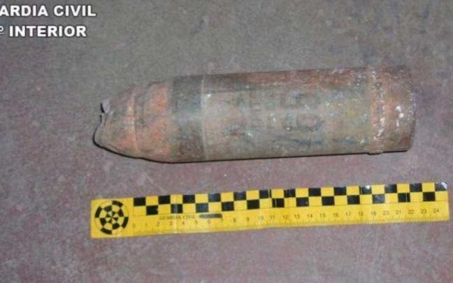 Imagen de archivo de un proyectil de la Guerra Civil.