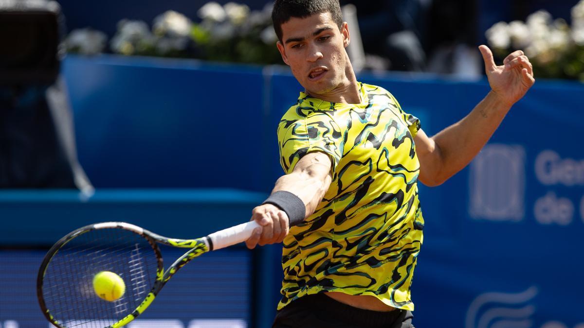 Carlos Alcaraz, en su partido frente a Alejandro Davidovich