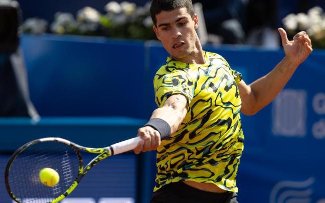 Carlos Alcaraz, en su partido frente a Alejandro Davidovich