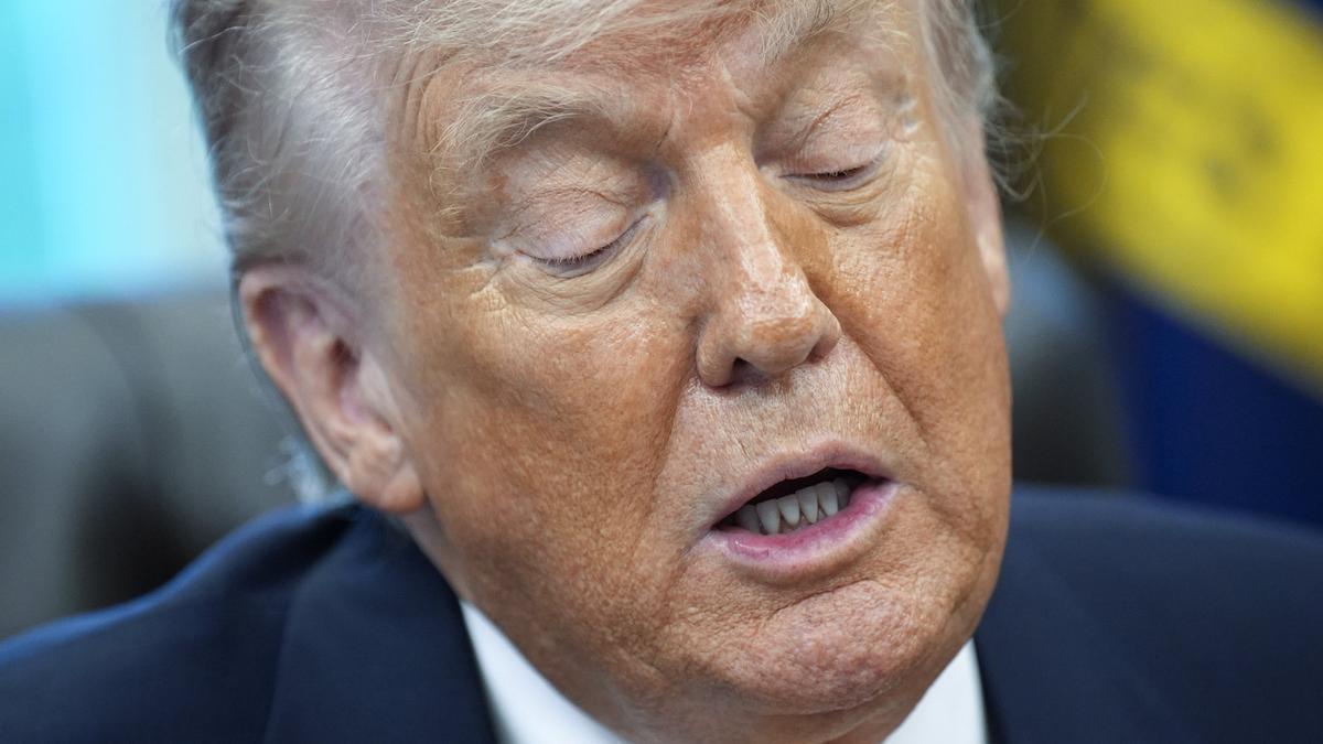 Trump, durante su comparecencia.