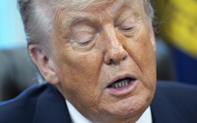 Trump, durante su comparecencia.