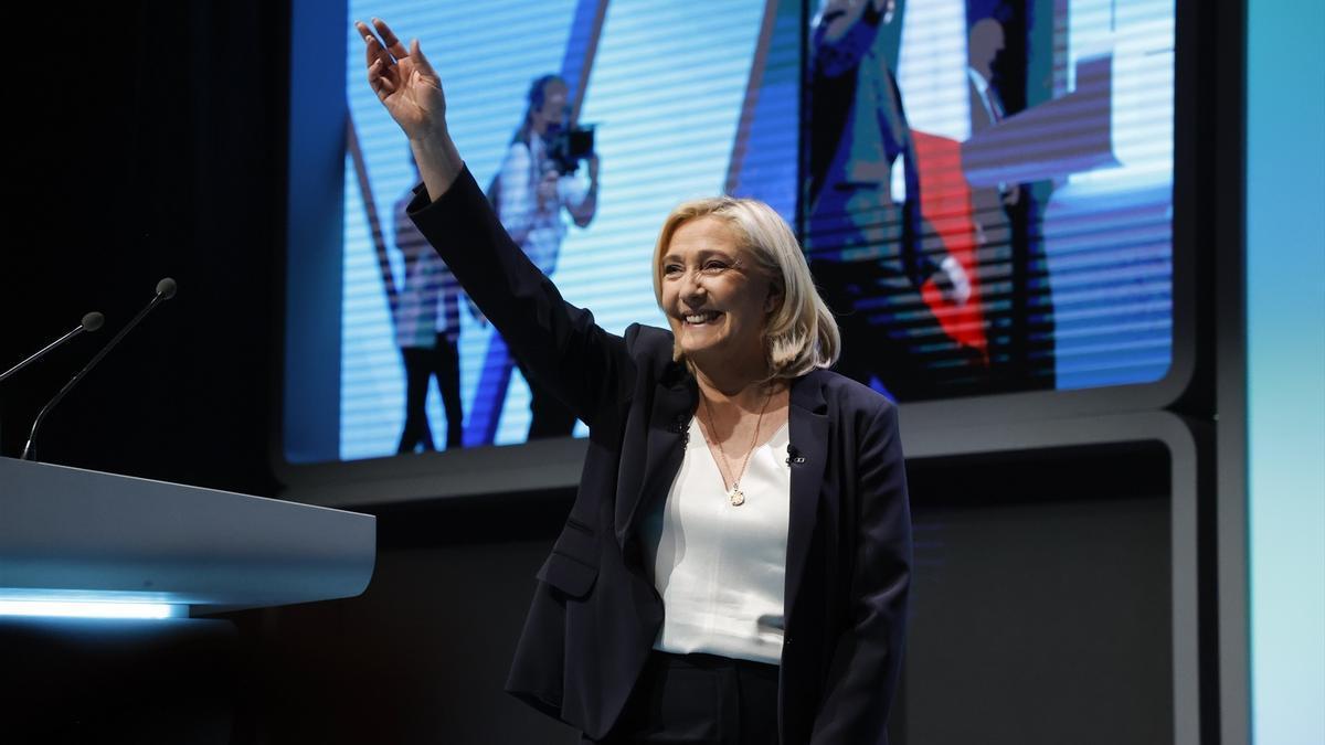 Marine Le Pen, en un acto electoral en 2022.