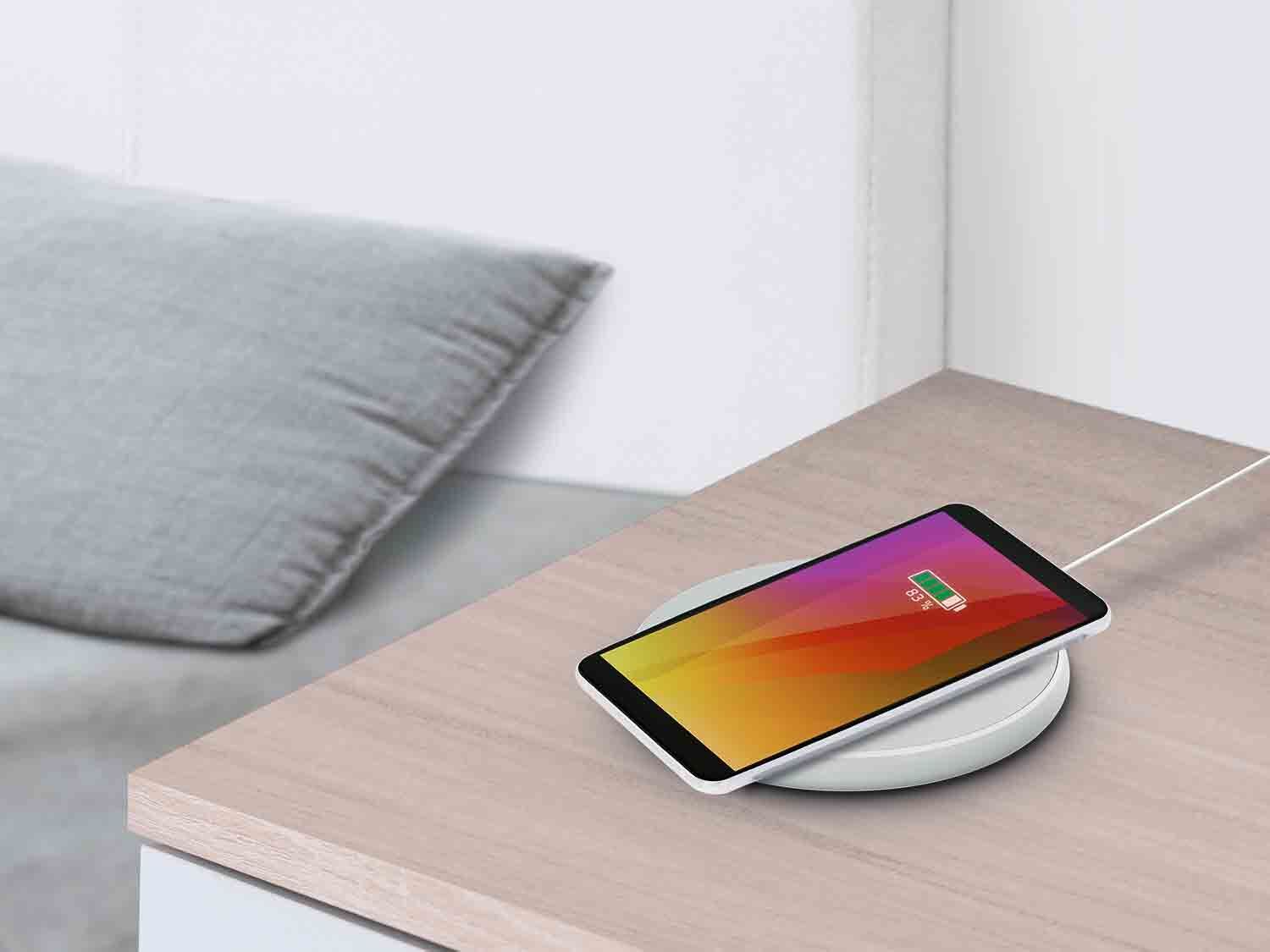 Cargador qi redondo gris