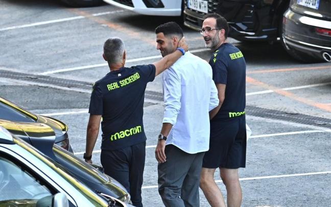 Merino se ha despedido esta mañana en Zubieta. / PEDRO MARTÍNEZ