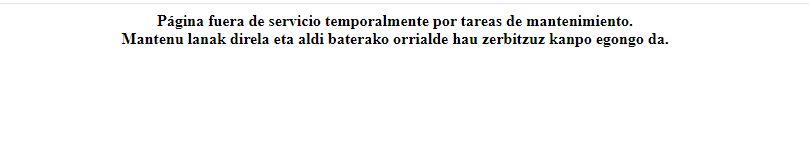 Mensaje que devuelve la web de Osakidetza al intentar pedir cita.