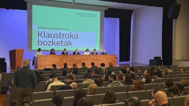 Claustro de la Universidad del País Vasco (EHU) celebrado el lunes en el Bizkaia Aretoa.