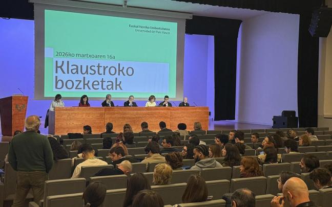 Claustro de la Universidad del País Vasco (EHU) celebrado el lunes en el Bizkaia Aretoa.