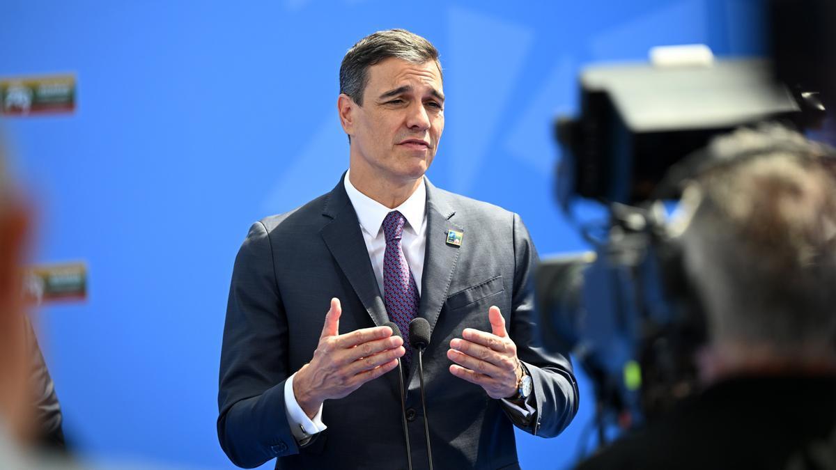 Pedro Sánchez, en la cumbre de la OTAN.