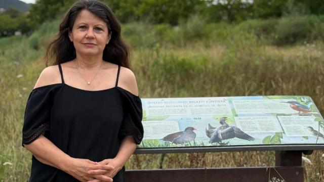 Gloria Vázquez en el humedal de Irita.