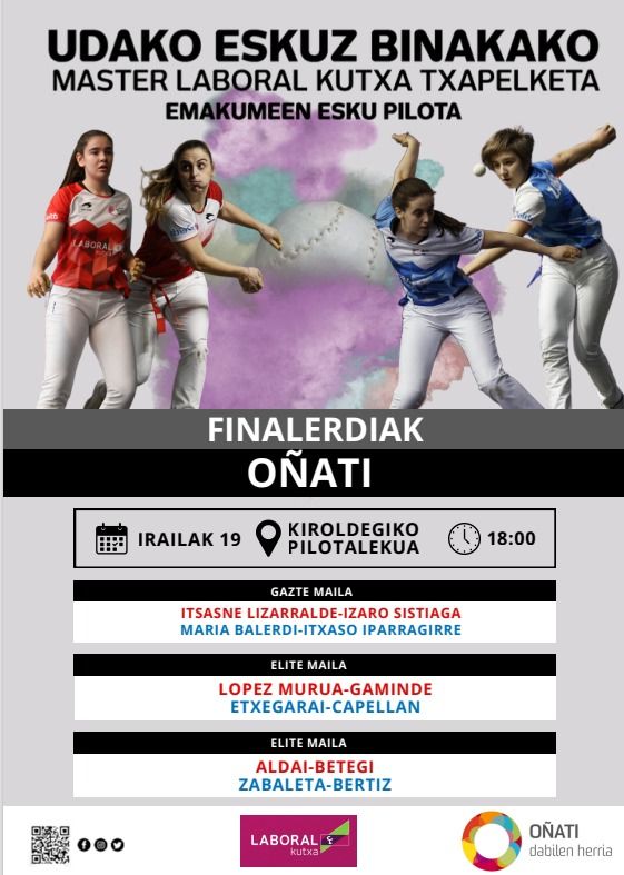 Cartel de las semifinales de Emakume Master Cup.