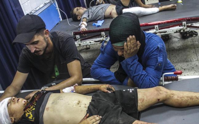 Heridos en los bombardeos israelíes sobre Gaza.