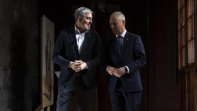 Urkullu, durante su reunión con Clavijo.