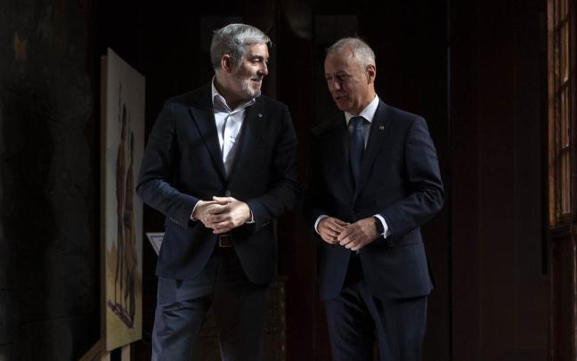 Urkullu, durante su reunión con Clavijo.