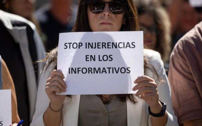 Protesta de los trabajadores en RTVE.