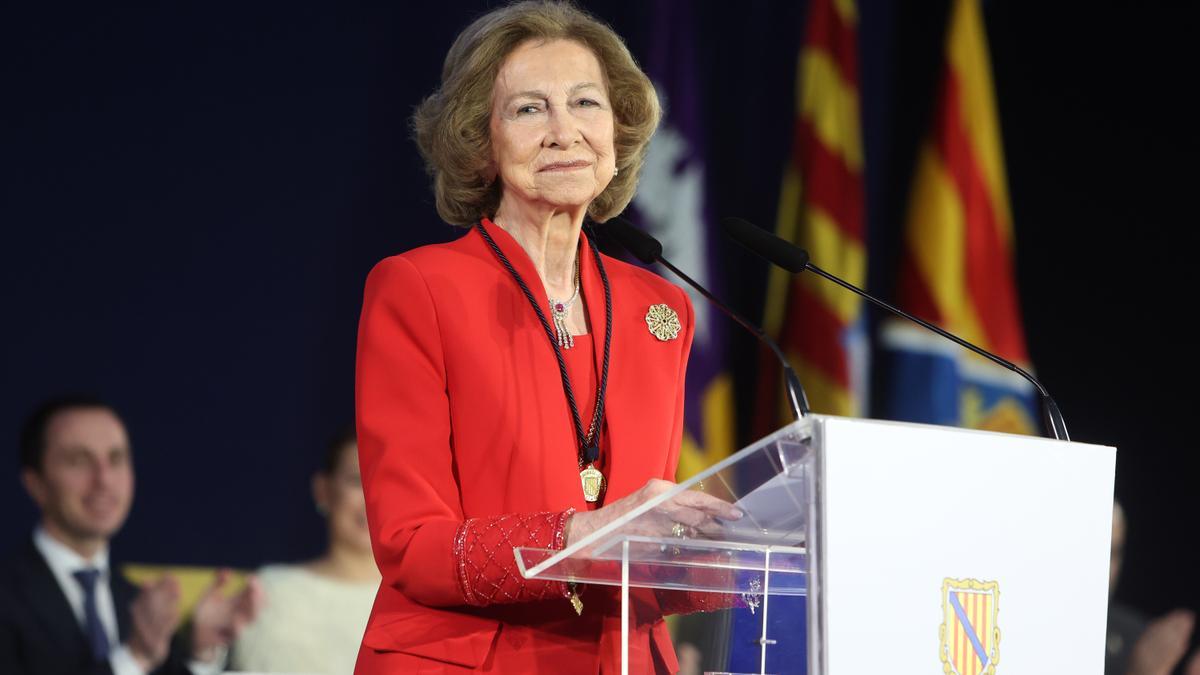 La Reina Sofía durante la entrega de la Medalla de Oro de Baleares