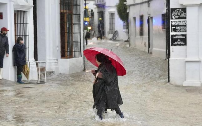 Así estaban las calles de Grazalema (Cádiz) a principios de febrero.