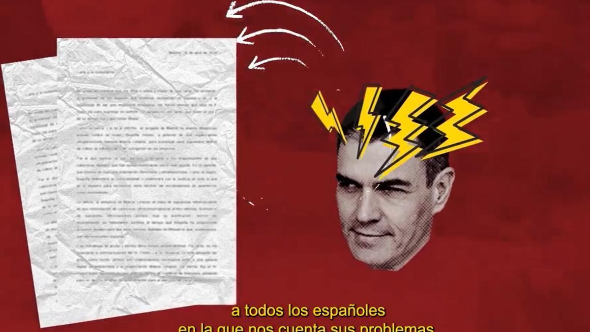 Imagen del vídeo lanzado por el PP para que los ciudadanos respondan a la carta de Sánchez.