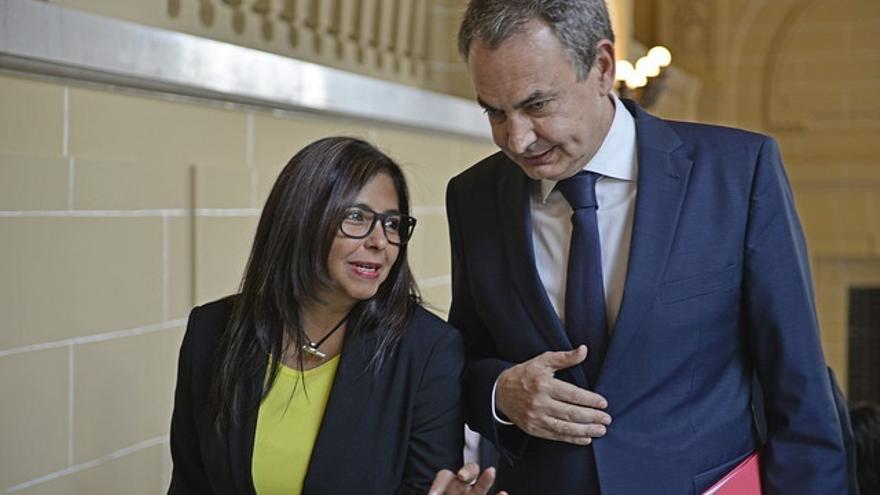 Zapatero y la ministra de Exteriores de Venezuela, Delcy Rodríguez